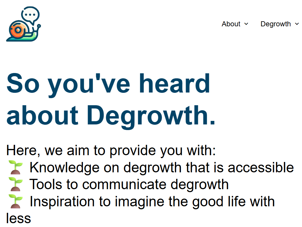 Explore degrowth website