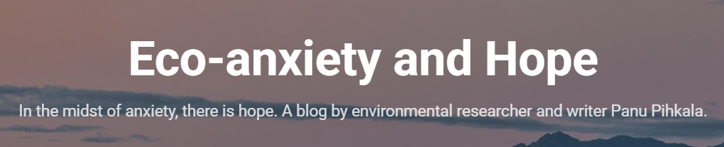 Eco-anxiety and hope blog cover